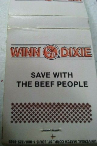 Winn Dixie Vintage save with the beef people matchbook unstruck 2