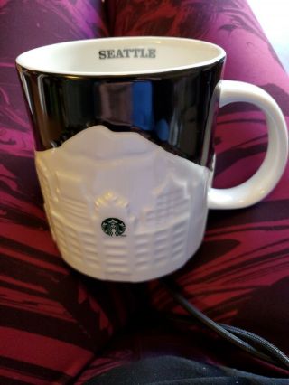 Starbucks Mug Cup 2012 16 oz Collector Series Seattle Skyline City Relief 2