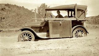 1930s Era Photo Negative Car Modified Auto For Deep Dirt Ruts Depression Era