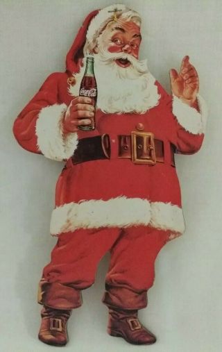 Vintage Coca - Cola Christmas Cardboard Advertisement Santa Clause
