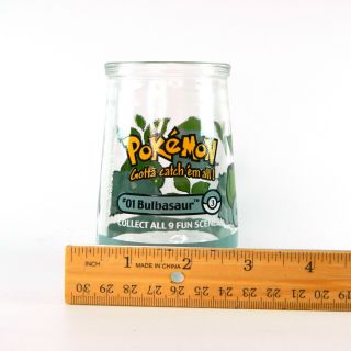 Vintage 1999 Pokemon Bulbasaur 01 Welch ' s Jelly Jar Glass 3 Collectible 2