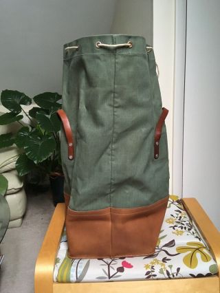 Vintage Swiss Army Military Bag Backpack Canvas Leather Seesack Rucksack 1968