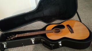 Vintage Yamaha Black Label Parlor Acoustic Guitar With Case Strings