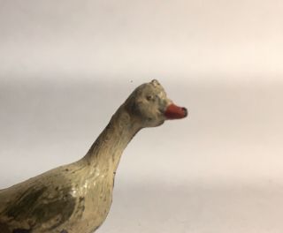 Vintage Miniature Hand Painted Metal Goose France French
