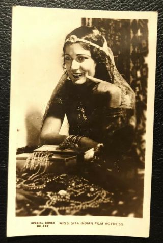 Rppc Real Photo Miss Sita Indian Film Punjab Delhi C1900s India Actress