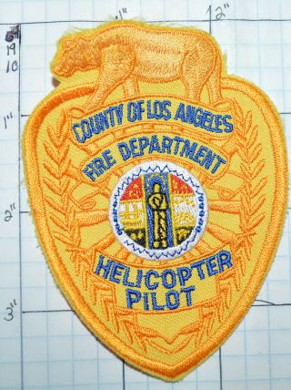 California Los Angeles County Fire Dept Helicopter Pilot Patch