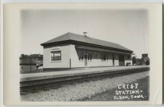 1954 Eldon Iowa Rock Island Railroad Depot Real Photo Postcard Rppc