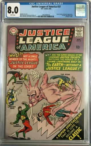 Justice League Of America 37 Cgc 8.  0 1st Silver Age App.  Of Mr.  Terrific L@@k