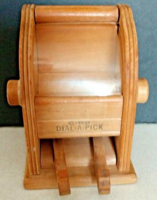 Vintage C - 88 Dial A Pick Wood Toothpick Dispenser Irving Mayer San Antonio 1943