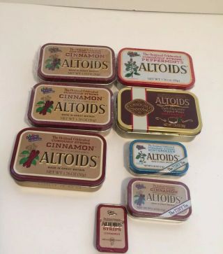 8 Altoid Small Tins / Boxes For Crafts Survival Fishing Some Expired