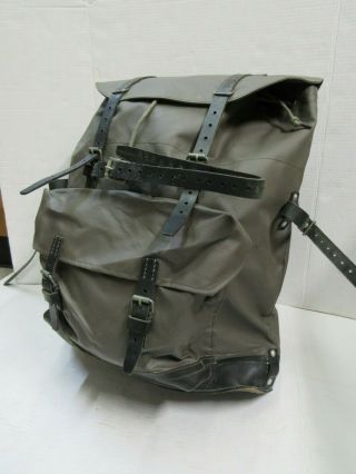 Vintage Swiss Army Mountain Backpack Rucksack W/ Leather Straps 1983 Switzerland