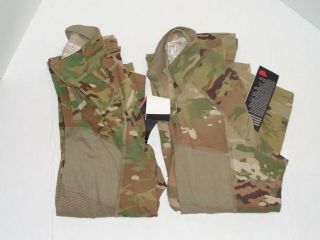 Military Surplus Multi Cam Massif 1/4 Zip Army Combat Shirts X2 Fr Medium