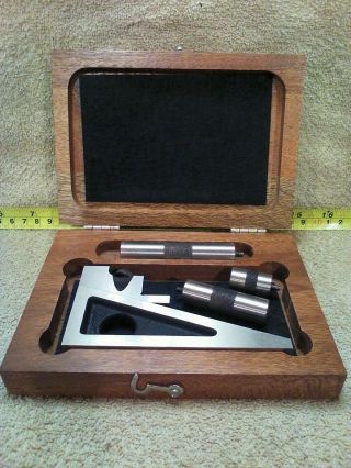 Vintage Starrett No.  246 Planer Shaper Gage & Extensions Usa With Wooden Case