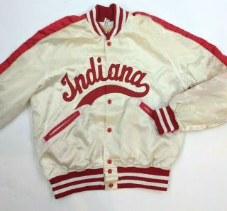 Vintage 70s 80s Felco Indiana University Nylon Satin Varsity Jacket M Usa Made