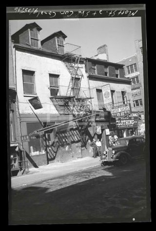 1936 Mott & Canal St Manhattan Nyc York City Old Photo Negative 728b
