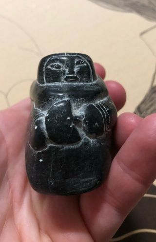 Vintage Inuit/ Eskimo Soapstone Carving - Signed