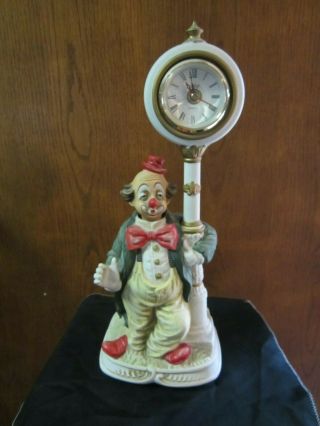 Melody In Motion Clock Post Clown Porcelain Clock Moves And Whistles