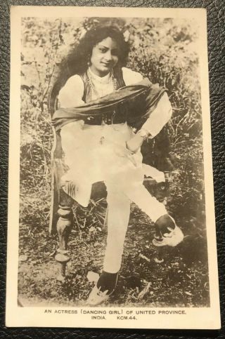 Rppc Real Photo Actress Dancing Girl Delhi 1900 India Vintage Postcard