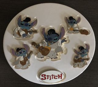 Disney Stitch As Elvis 6 Pin Set 35158 On Card Le 1000