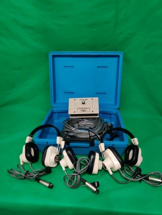 Vintage Vj Electronics Porta Com Hs - 50b 4 Port With 4 Headphones & Cords