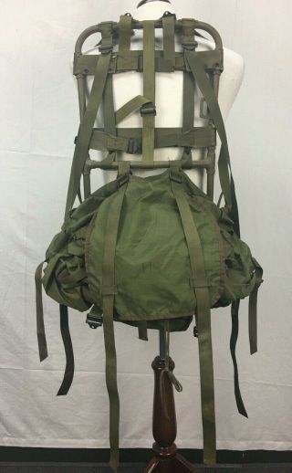 Vtg Us Military Army Lightweight Rucksack With Frame Backpack Green Bag