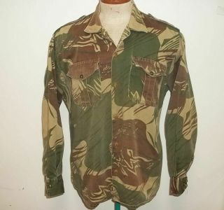 1960s Rhodesian Brushstroke Camo Shirt M - L Laundered Rustic Collectible