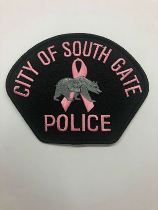 South Gate Police Pink Patch Ca California