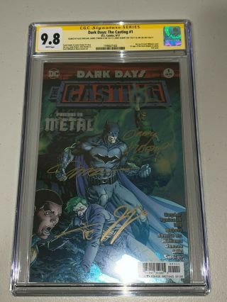 Dark Days: The Casting 1 Ss Cgc 9.  8 Signed By Jim Lee,  3 1st Batman Who Laughs