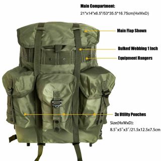 Military ALICE Pack Army Medium Rucksack Backpack with Frame&Straps Olive Drab 2