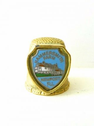 Vintage Pewter Thimble With Gold Wash Hammersmith Farm Newport Rhode Island