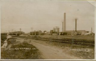 1912 Landscape View Indian Refining Company Lawrenceville Il Rppc Postcard B16
