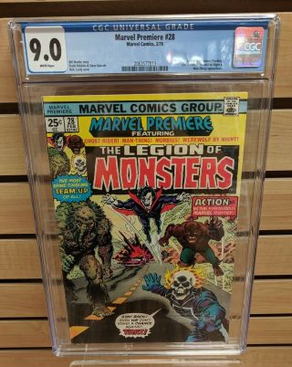 Marvel Premiere 28 Cgc 9.  0 Vf/nm White Pages 1st Legion Of Monsters Ghost Rider