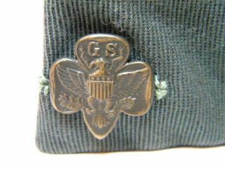 Vintage 1950 ' s Girl Scout Troop Leader ' s Hat w/tag and Pin 2