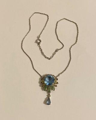 Vintage Gorgeous Rhinestone Christian Dior - Germany Glass Flower Necklace
