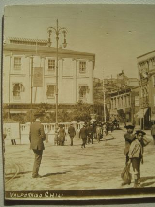 Valparaíso Valparaiso Chile Street Scene Old 1909 RPPC Postcard; Store Signs 2