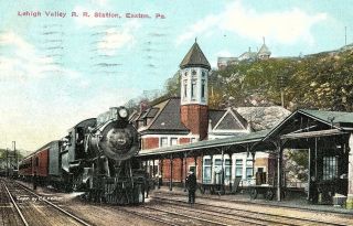 C.  1910 Lehigh Valley R.  R.  Station,  Easton,  Pa.  Vintage Postcard P137