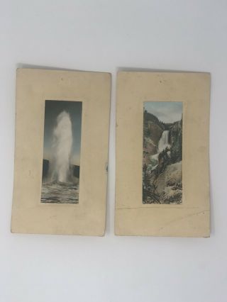2 Hand Painted Yellowstone National Park Haynes Picture Shops,  Inc.  Ca 1900 - 1910
