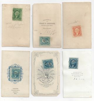 Set Of 6 Civil War Era Cdv Photographs With Various Tax Revenue Stamps