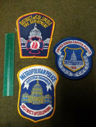 Washington Dc - Metropolitan Police,  Capitol Police,  Fire Department Patches