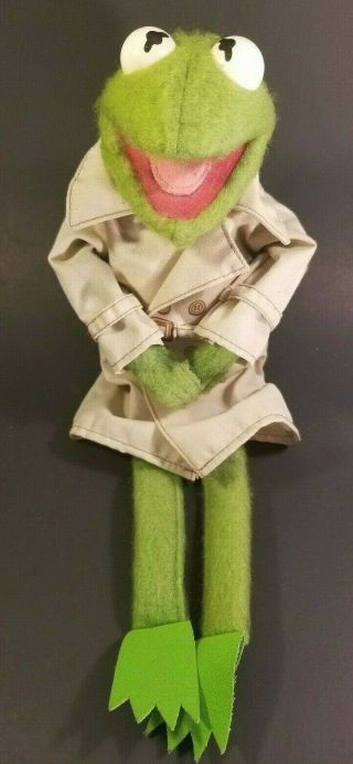 Vtg 1956 - 1981 Jim Henson Muppets Kermit The Frog W/ Coat Plush Fisher Price 857
