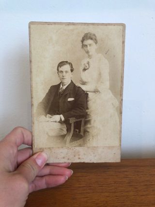 Victorian Carte De Visite Photograph Of Couple Possible Wedding Mayall 