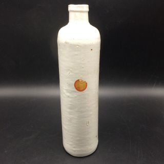 Vintage James B Beam Tan Stoneware Crock Bottle 11” Flask York Tall Narrow
