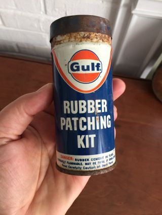 Vintage Gulf Oil Rubber Patching Tire Tube Repair Kit Advertising