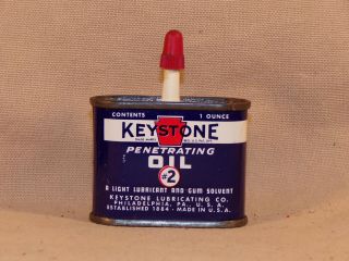 Vintage Keystone Oil Can Home Handy Oiler Old Gas Oil Tin Philadelphia Pa