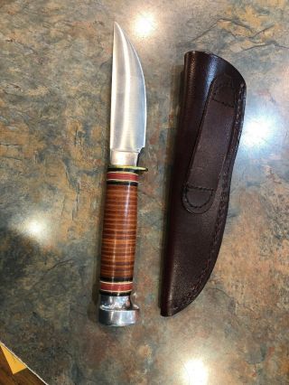 Vintage Marbles Plainsman Knife And Sheath 3