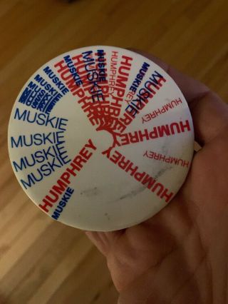 Hubert Humphrey & Muskie 1968 Presidential Election Circular Name Pinback