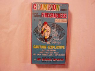 Vintage Icc Champion Brand 1 1/2 X 160s Firecracker Box / Pack Label
