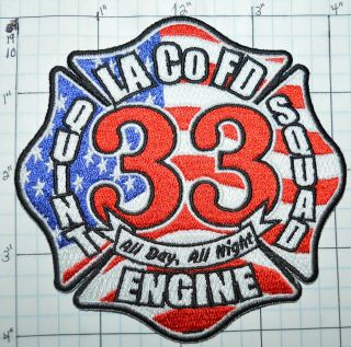 California Los Angeles County Fire Dept Engine 33 Patch