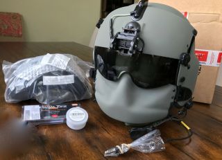 Hgu56 Gentex Flight Pilot Helmet & Nvg Mfs Tpl Cobra Mic Xl Hgu 56