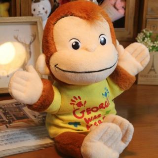 Usj Curious George Plush Doll Hand Puppet " George Was Here "